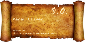 Váray Olivér névjegykártya